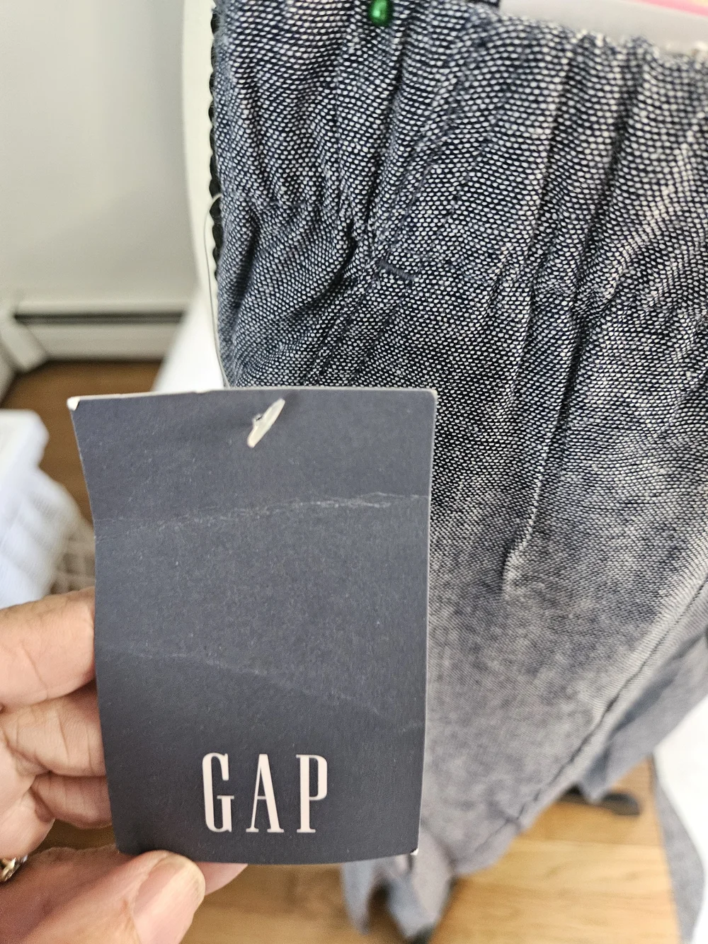 Men's Gap Casual Elastic Waist Linen Pants - Blue